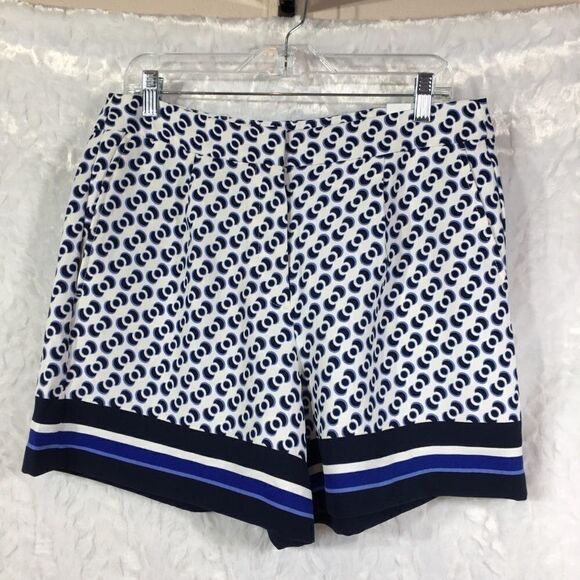 Ann Taylor Factory The Drapey Short sailor flat front printed shorts high waist - Picture 2 of 14